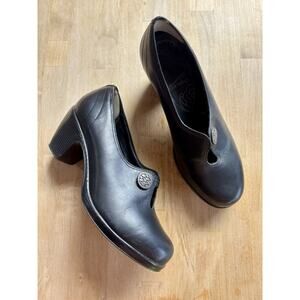 Dansko Health Professional Black Leather Clogs Womens 9.5-10 Slip On Work Shoes